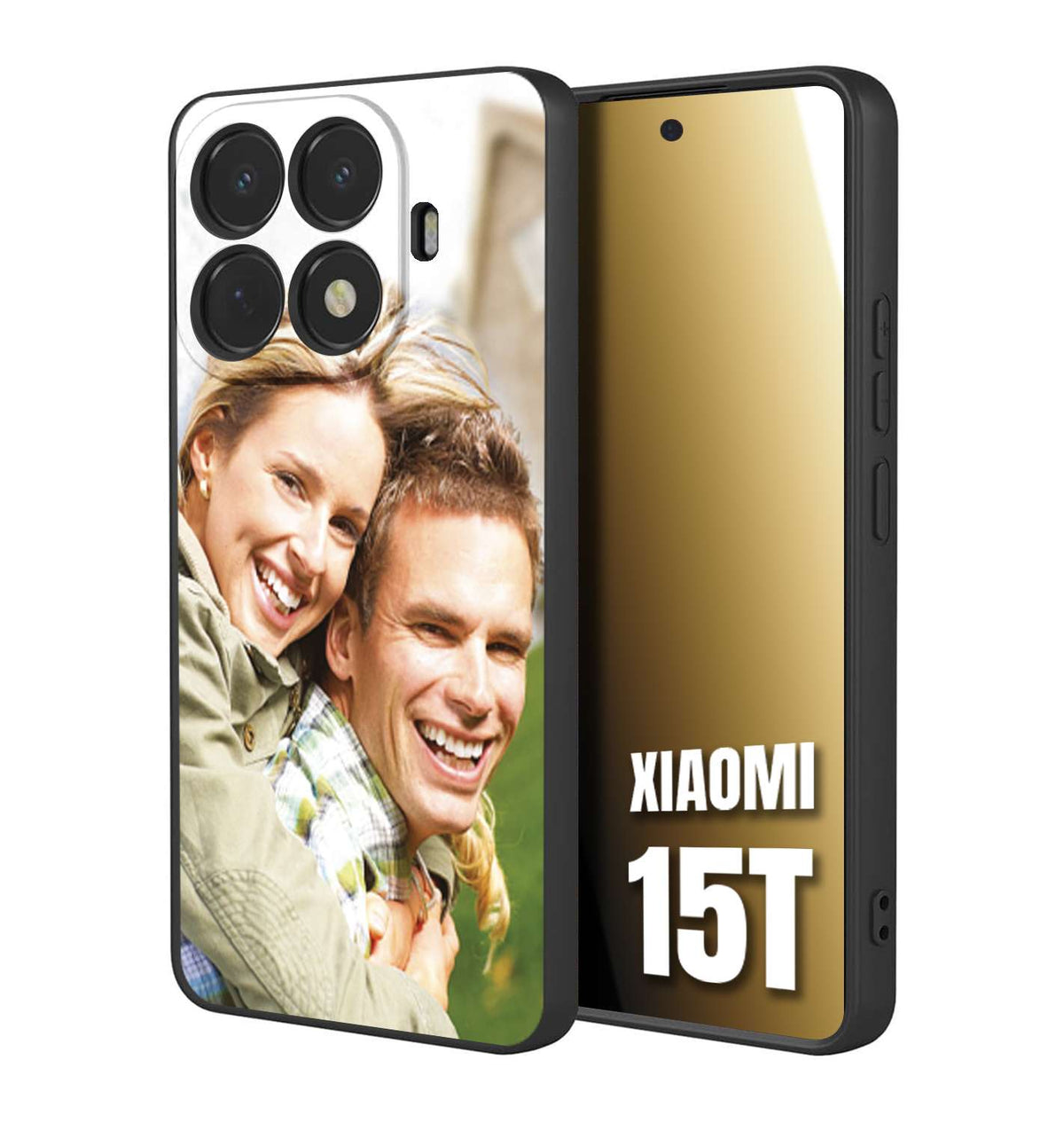 CUSTOMIZZA - Custodia cover nera morbida in tpu compatibile per Xiaomi 15T personalizzata con foto immagine scritta a piacere