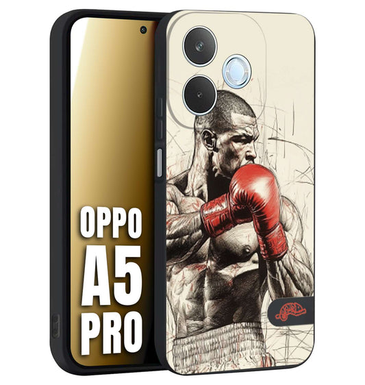 CUSTOMIZZA - Custodia cover nera morbida in tpu compatibile per Oppo A5 PRO pugilato pugili disegno tattoo guantoni box sport ring