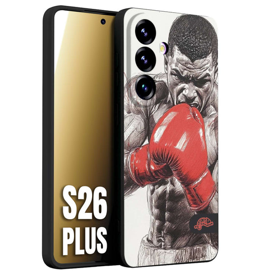 CUSTOMIZZA - Custodia cover nera morbida in tpu compatibile per Samsung S26 PLUS pugilato pugili disegno tattoo guantoni box pesi massimi gancio