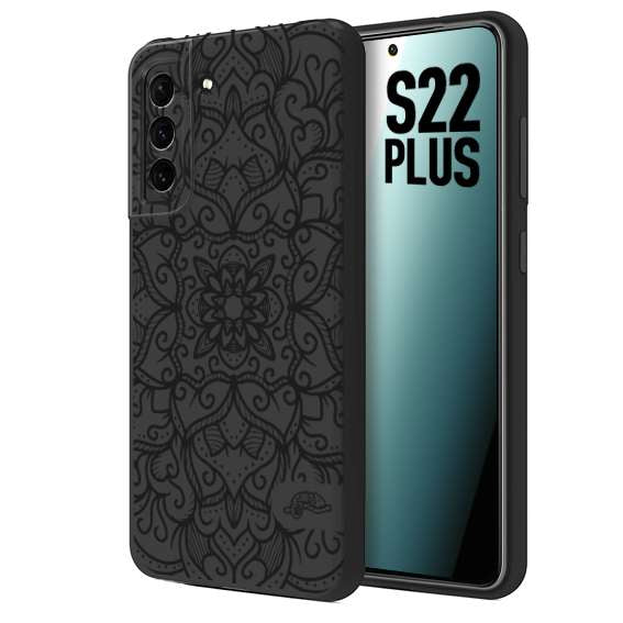 CUSTOMIZZA - Custodia cover nera morbida in tpu compatibile per Samsung S22 PLUS mandala nero fiore vedo non vedo donna