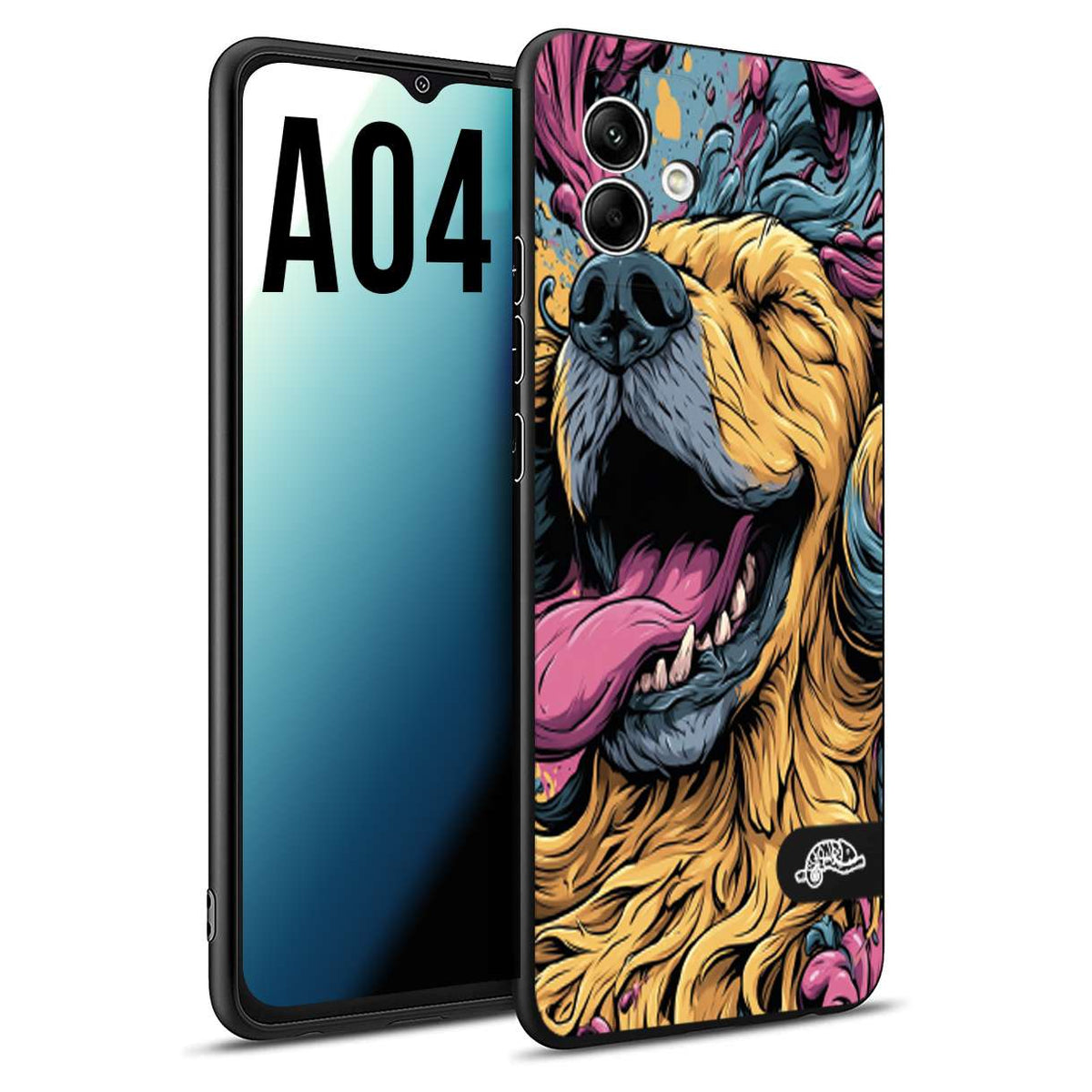 CUSTOMIZZA - Custodia cover nera morbida in tpu compatibile per Samsung A04 Negroni cocktail teschio illustrazione rosso arancia ghiaccio piccante street art fumetto