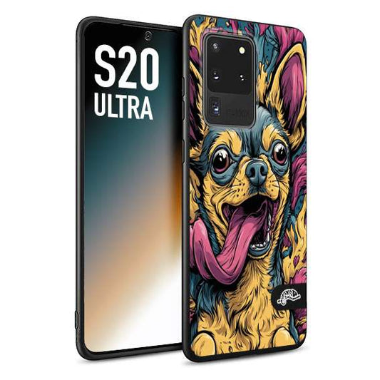 CUSTOMIZZA - Custodia cover nera morbida in tpu compatibile per Samsung S20 ULTRA Chihuahua illustrazione cane pop art cane street art cartone animato