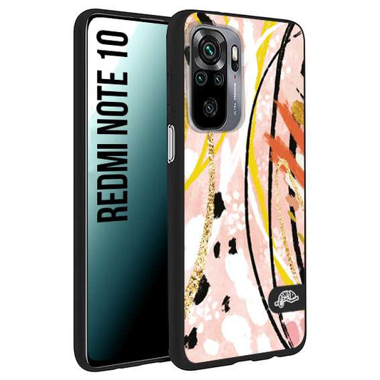 CUSTOMIZZA - Custodia cover nera morbida in tpu compatibile per Xiaomi Redmi Note 10 fiori astratti donna zebrato leopardato fantasia dorata gialla rosa colorata