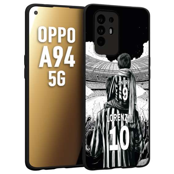 CUSTOMIZZA - Custodia cover nera morbida in tpu compatibile per Oppo A94 5G personalizzata calcio football nome e numero calciatori bianconeri bianca e nera