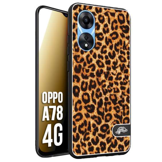 CUSTOMIZZA - Custodia cover nera morbida in tpu compatibile per Oppo A78 4G leopardato maculato donna marrone leopard brown