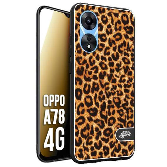 CUSTOMIZZA - Custodia cover nera morbida in tpu compatibile per Oppo A78 4G leopardato maculato donna marrone leopard brown