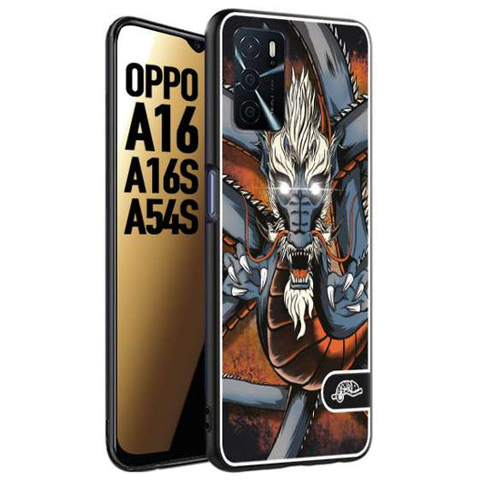 CUSTOMIZZA - Custodia cover nera morbida in tpu compatibile per Oppo A16 - A16S - A54S drago giapponese tattoo japan dragon