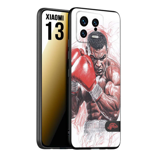 CUSTOMIZZA - Custodia cover nera morbida in tpu compatibile per Xiaomi 13 pugilato pugili disegno tattoo guantoni boxer pesi massimi iron mike