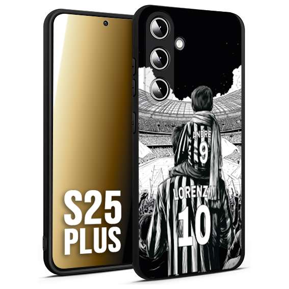 CUSTOMIZZA - Custodia cover nera morbida in tpu compatibile per Samsung S25 PLUS personalizzata calcio football nome e numero calciatori bianconeri bianca e nera