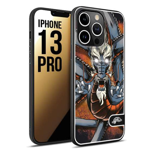 CUSTOMIZZA - Custodia cover nera morbida in tpu compatibile per iPhone 13 PRO drago giapponese tattoo japan dragon