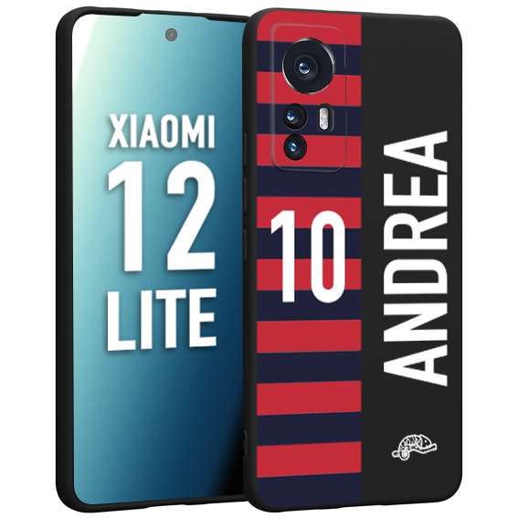 CUSTOMIZZA - Custodia cover nera morbida in tpu compatibile per Xiaomi 12 LITE personalizzata calcio football nome e numero calciatori rossoblu