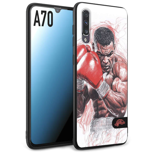 CUSTOMIZZA - Custodia cover nera morbida in tpu compatibile per Samsung A70 pugilato pugili disegno tattoo guantoni boxer pesi massimi iron mike