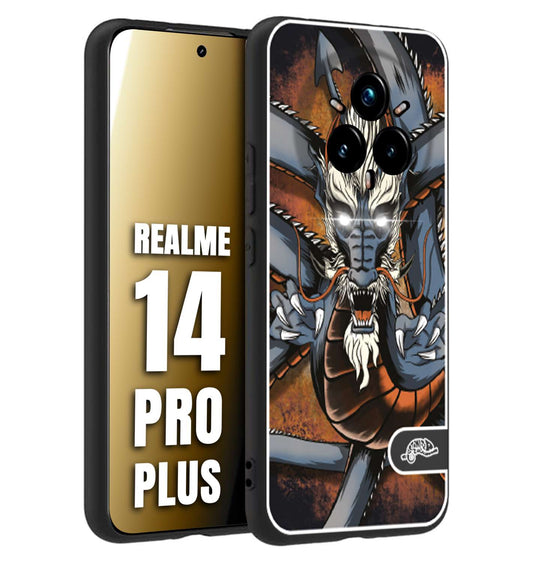 CUSTOMIZZA - Custodia cover nera morbida in tpu compatibile per Realme 14 PRO PLUS drago giapponese tattoo japan dragon