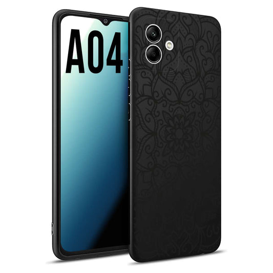 CUSTOMIZZA - Custodia cover nera morbida in tpu compatibile per Samsung A04 mandala nero fiore vedo non vedo donna
