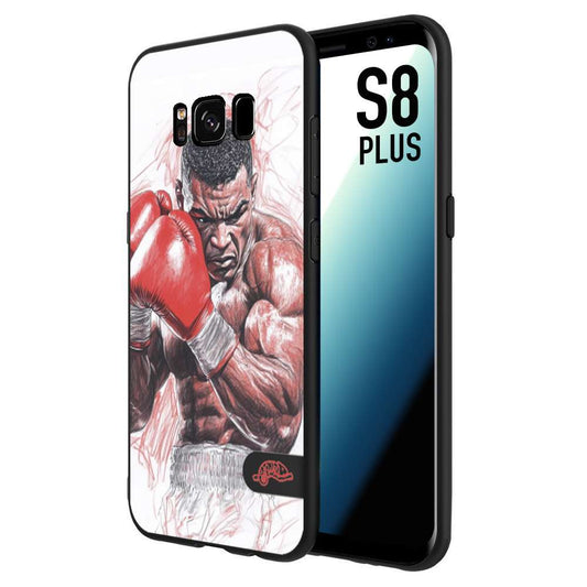 CUSTOMIZZA - Custodia cover nera morbida in tpu compatibile per Samsung S8 PLUS pugilato pugili disegno tattoo guantoni boxer pesi massimi iron mike