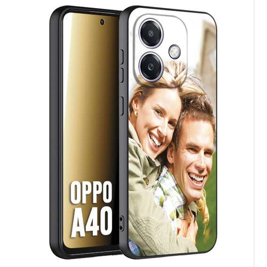 CUSTOMIZZA - Custodia cover nera morbida in tpu compatibile per Oppo A40 personalizzata con foto immagine scritta a piacere