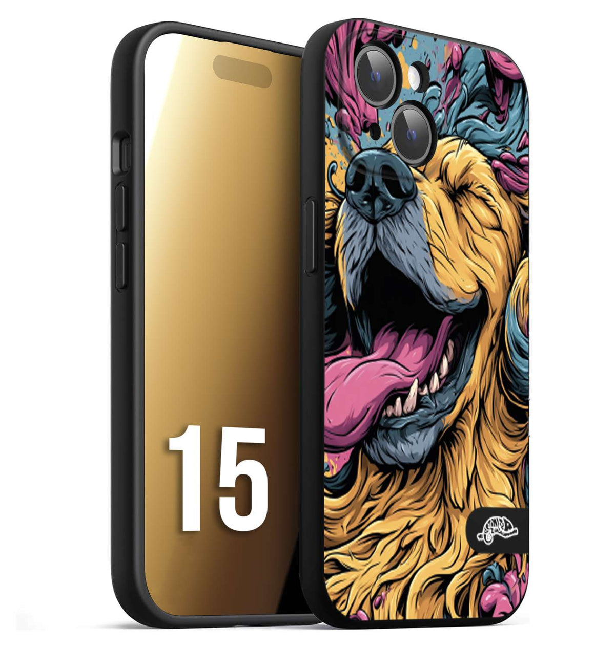 CUSTOMIZZA - Custodia cover nera morbida in tpu compatibile per iPhone 15 Negroni cocktail teschio illustrazione rosso arancia ghiaccio piccante street art fumetto