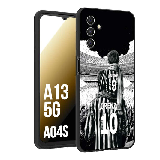 CUSTOMIZZA - Custodia cover nera morbida in tpu compatibile per Samsung A04S - A13 5G personalizzata calcio football nome e numero calciatori bianconeri bianca e nera
