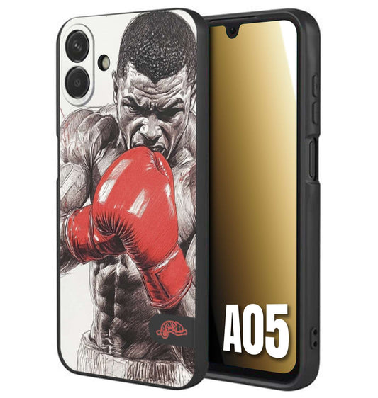 CUSTOMIZZA - Custodia cover nera morbida in tpu compatibile per Samsung A05 pugilato pugili disegno tattoo guantoni box pesi massimi gancio