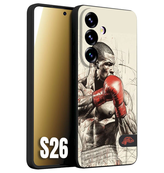 CUSTOMIZZA - Custodia cover nera morbida in tpu compatibile per Samsung S26 pugilato pugili disegno tattoo guantoni box sport ring