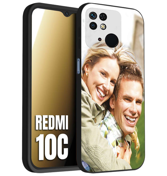 CUSTOMIZZA - Custodia cover nera morbida in tpu compatibile per Xiaomi Redmi 10C personalizzata con foto immagine scritta a piacere