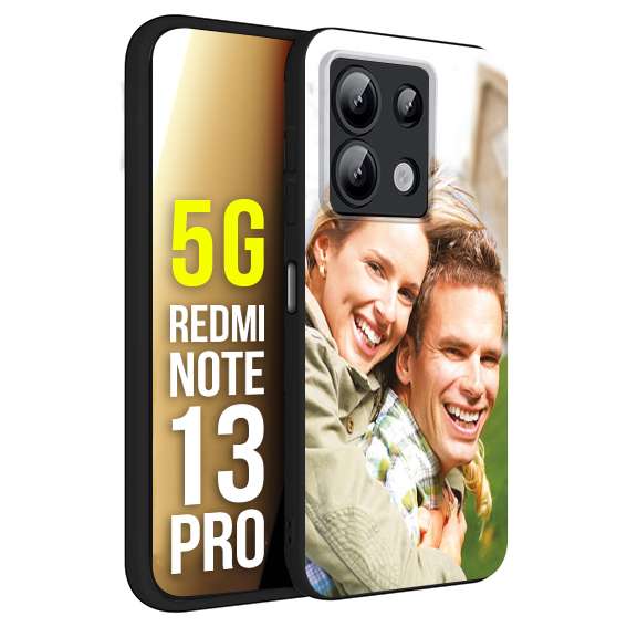 CUSTOMIZZA - Custodia cover nera morbida in tpu compatibile per Xiaomi Redmi Note 13 PRO 5G personalizzata con foto immagine scritta a piacere