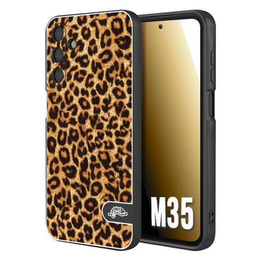 CUSTOMIZZA - Custodia cover nera morbida in tpu compatibile per Samsung M35 leopardato maculato donna marrone leopard brown