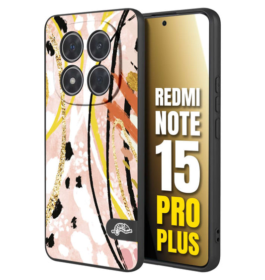 CUSTOMIZZA - Custodia cover nera morbida in tpu compatibile per Xiaomi Redmi Note 15 PRO PLUS fiori astratti donna zebrato leopardato fantasia dorata gialla rosa colorata