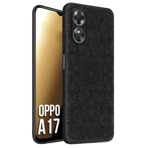 CUSTOMIZZA - Custodia cover nera morbida in tpu compatibile per Oppo A17 mandala nero fiore vedo non vedo donna