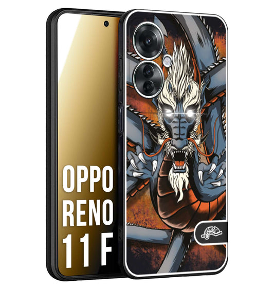 CUSTOMIZZA - Custodia cover nera morbida in tpu compatibile per Oppo Reno 11 F 5G drago giapponese tattoo japan dragon