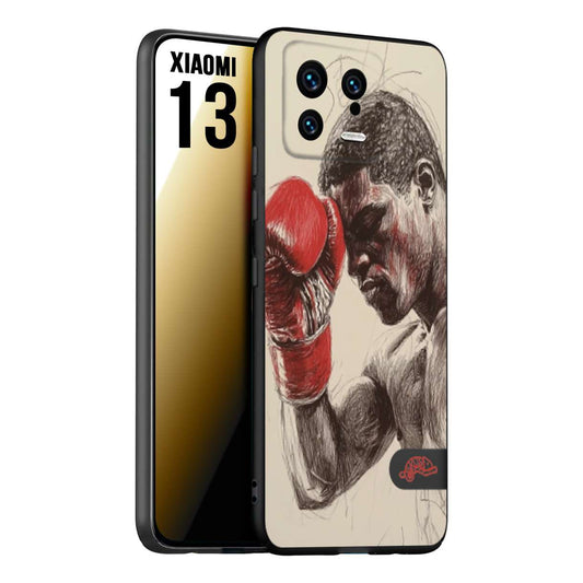 CUSTOMIZZA - Custodia cover nera morbida in tpu compatibile per Xiaomi 13 pugilato pugili disegno tattoo guantoni boxer pesi massimi