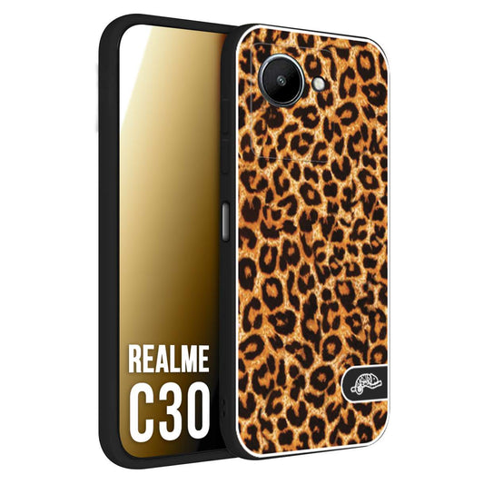 CUSTOMIZZA - Custodia cover nera morbida in tpu compatibile per Oppo Realme C30 leopardato maculato donna marrone leopard brown