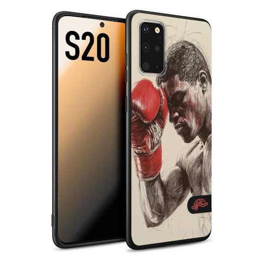 CUSTOMIZZA - Custodia cover nera morbida in tpu compatibile per Samsung S20 pugilato pugili disegno tattoo guantoni boxer pesi massimi