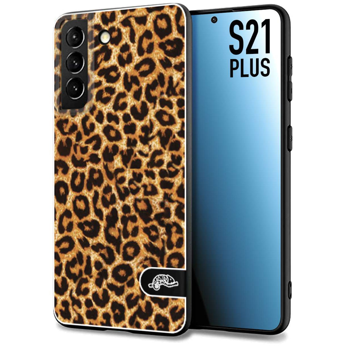 CUSTOMIZZA - Custodia cover nera morbida in tpu compatibile per Samsung S21 PLUS leopardato maculato donna marrone leopard brown