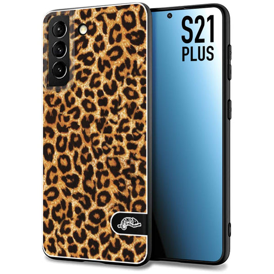 CUSTOMIZZA - Custodia cover nera morbida in tpu compatibile per Samsung S21 PLUS leopardato maculato donna marrone leopard brown