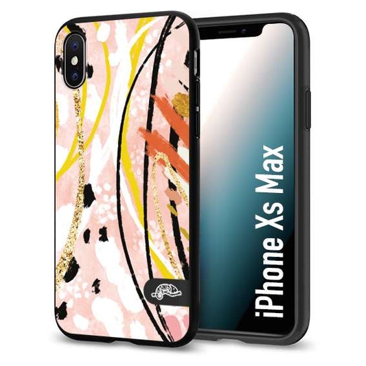 CUSTOMIZZA - Custodia cover nera morbida in tpu compatibile per iPhone Xs Max fiori astratti donna zebrato leopardato fantasia dorata gialla rosa colorata