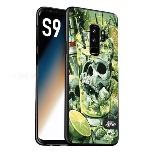 CUSTOMIZZA - Custodia cover nera morbida in tpu compatibile per Samsung S9 Mojito cocktail teschio illustrazione drink lime menta ghiacci tropicale street art