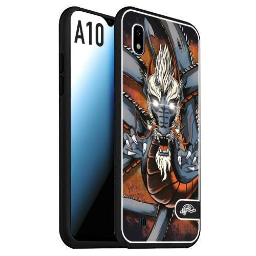 CUSTOMIZZA - Custodia cover nera morbida in tpu compatibile per Samsung A10 drago giapponese tattoo japan dragon