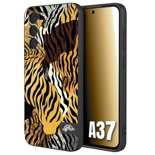 CUSTOMIZZA - Custodia cover nera morbida in tpu compatibile per Samsung A37 leopardato tigrato tiger colorata donna fashion estate