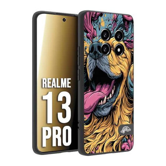 CUSTOMIZZA - Custodia cover nera morbida in tpu compatibile per Realme 13 PRO Negroni cocktail teschio illustrazione rosso arancia ghiaccio piccante street art fumetto