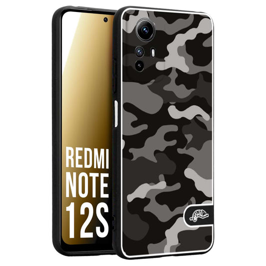 CUSTOMIZZA - Custodia cover nera morbida in tpu compatibile per Xiaomi Redmi Note 12S camouflage mimetico militare verde green
