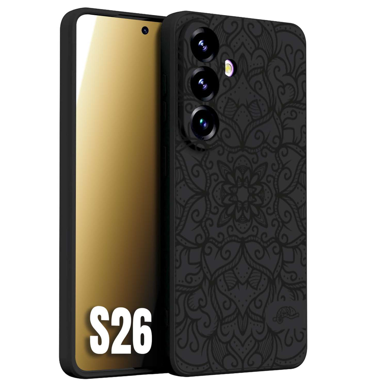 CUSTOMIZZA - Custodia cover nera morbida in tpu compatibile per Samsung S26 mandala nero fiore vedo non vedo donna