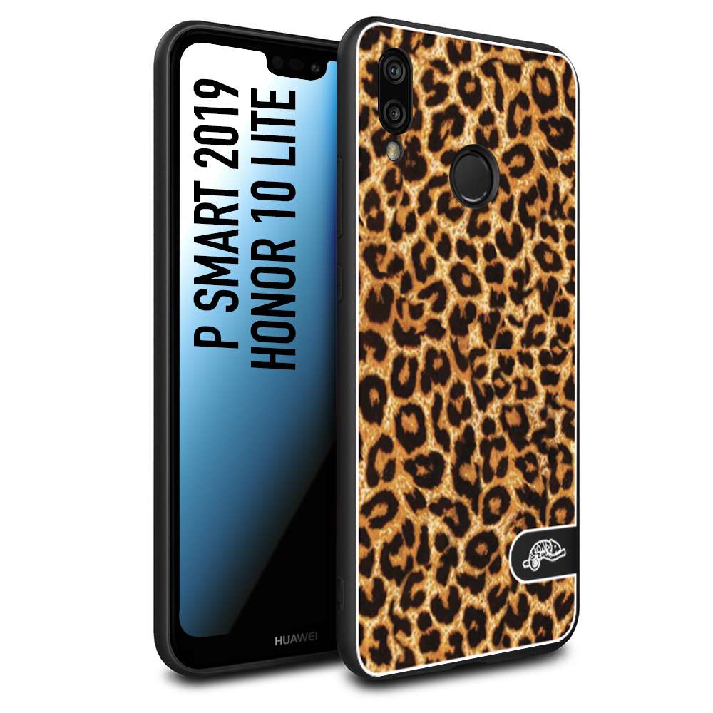 CUSTOMIZZA - Custodia cover nera morbida in tpu compatibile per Huawei P SMART 2019 leopardato maculato donna marrone leopard brown