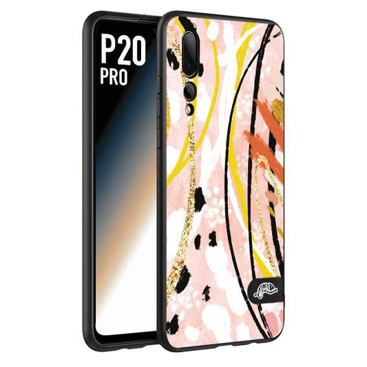 CUSTOMIZZA - Custodia cover nera morbida in tpu compatibile per Huawei P20 PRO fiori astratti donna zebrato leopardato fantasia dorata gialla rosa colorata