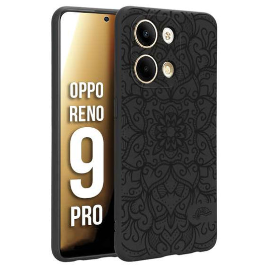 CUSTOMIZZA - Custodia cover nera morbida in tpu compatibile per Oppo Reno 9 PRO mandala nero fiore vedo non vedo donna