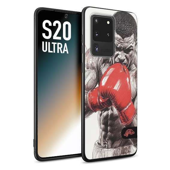CUSTOMIZZA - Custodia cover nera morbida in tpu compatibile per Samsung S20 ULTRA pugilato pugili disegno tattoo guantoni box pesi massimi gancio