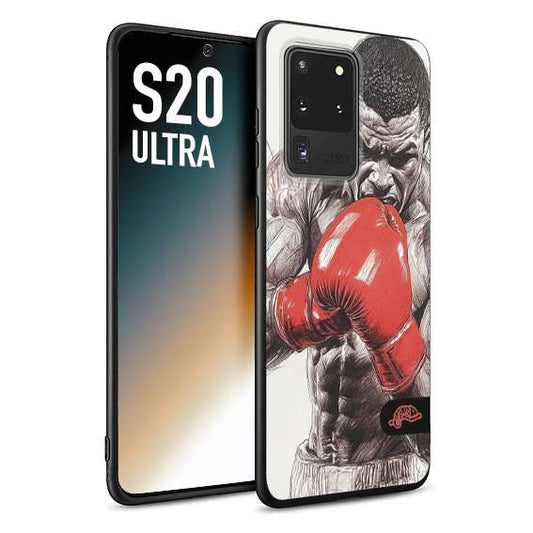CUSTOMIZZA - Custodia cover nera morbida in tpu compatibile per Samsung S20 ULTRA pugilato pugili disegno tattoo guantoni box pesi massimi gancio