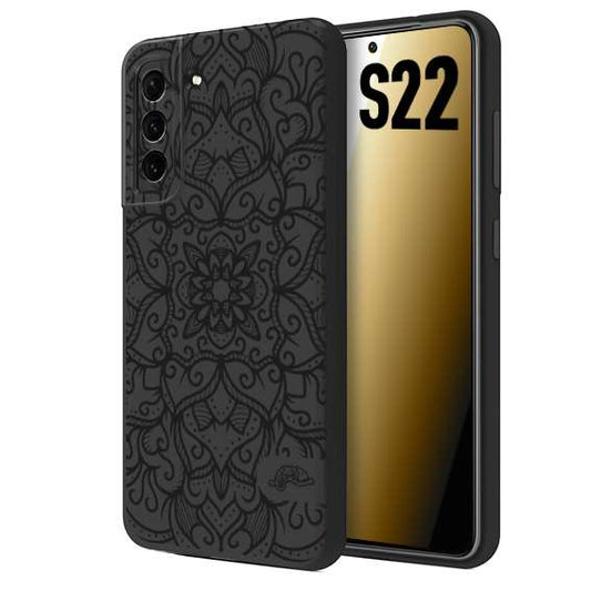 CUSTOMIZZA - Custodia cover nera morbida in tpu compatibile per Samsung S22 mandala nero fiore vedo non vedo donna