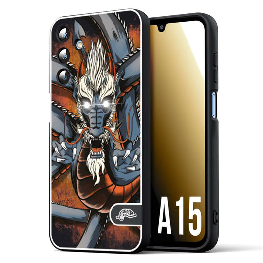 CUSTOMIZZA - Custodia cover nera morbida in tpu compatibile per Samsung A15 5G drago giapponese tattoo japan dragon