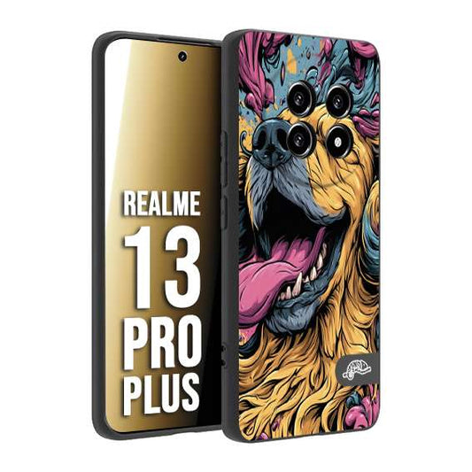 CUSTOMIZZA - Custodia cover nera morbida in tpu compatibile per Realme 13 PRO PLUS Negroni cocktail teschio illustrazione rosso arancia ghiaccio piccante street art fumetto